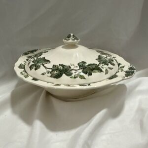 14 piece Johnson Bros Vintage Leaf Pattern Ceramic Soup with Bowls & Plates